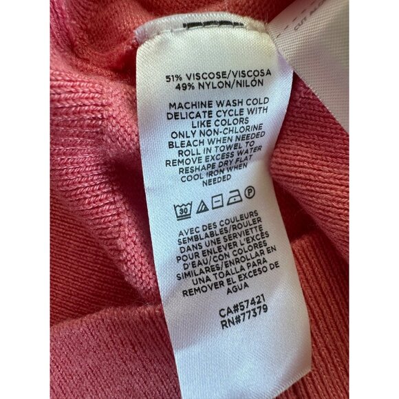 Ann Taylor Coral Collared Pullover 3/4 Sleeve Sweater Medium NEW Office Career - Picture 4 of 7